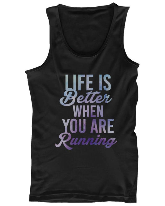 Life Is Better When You Are Running Women's Cute Workout Tank Top Gym Tanks
