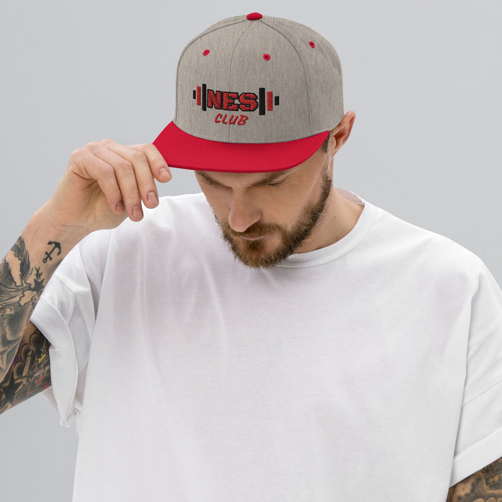 NES Club Snapback, Heather Grey/ Red