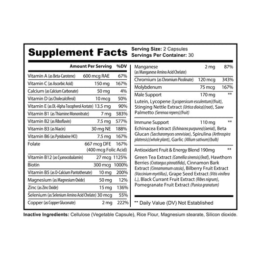 The Super He-Ro - Men Multivitamin Supplement (60 Capsules)
