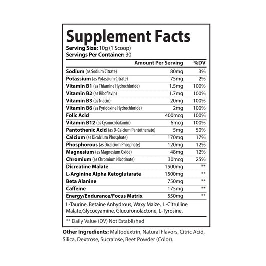 ONE FOR CHESTY Pre-Workout Supplement, Watermelon (300g, 10.58oz)