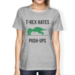 T-Rex Push Ups Womens Humorous Gym Tops Funny Graphic T-Shirt Gift