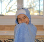 Bamboo Rayon Whale Hooded Turkish Towel: Little Kid