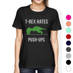 T-Rex Push Ups Womens Humorous Gym Tops Funny Graphic T-Shirt Gift