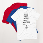 Masonic Ask Seek Knock Short-Sleeve Unisex T-Shirt